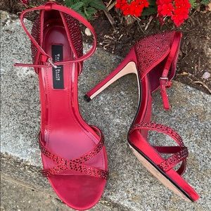 WHBM RED SATIN HEEL